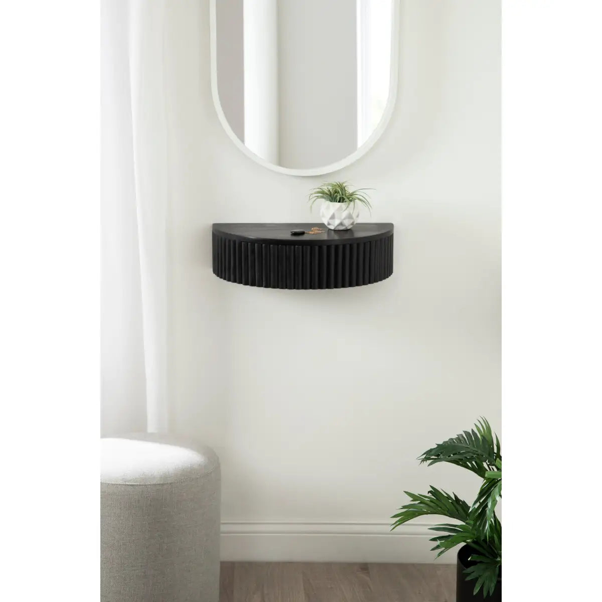 Reid Ribbed Floating Side Table - kateandlaurel