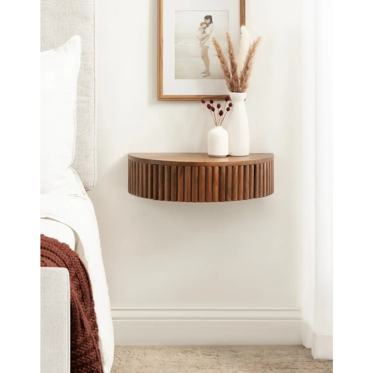 Reid Ribbed Floating Side Table - kateandlaurel