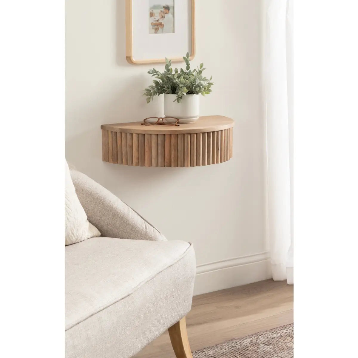 Reid Ribbed Floating Side Table - kateandlaurel