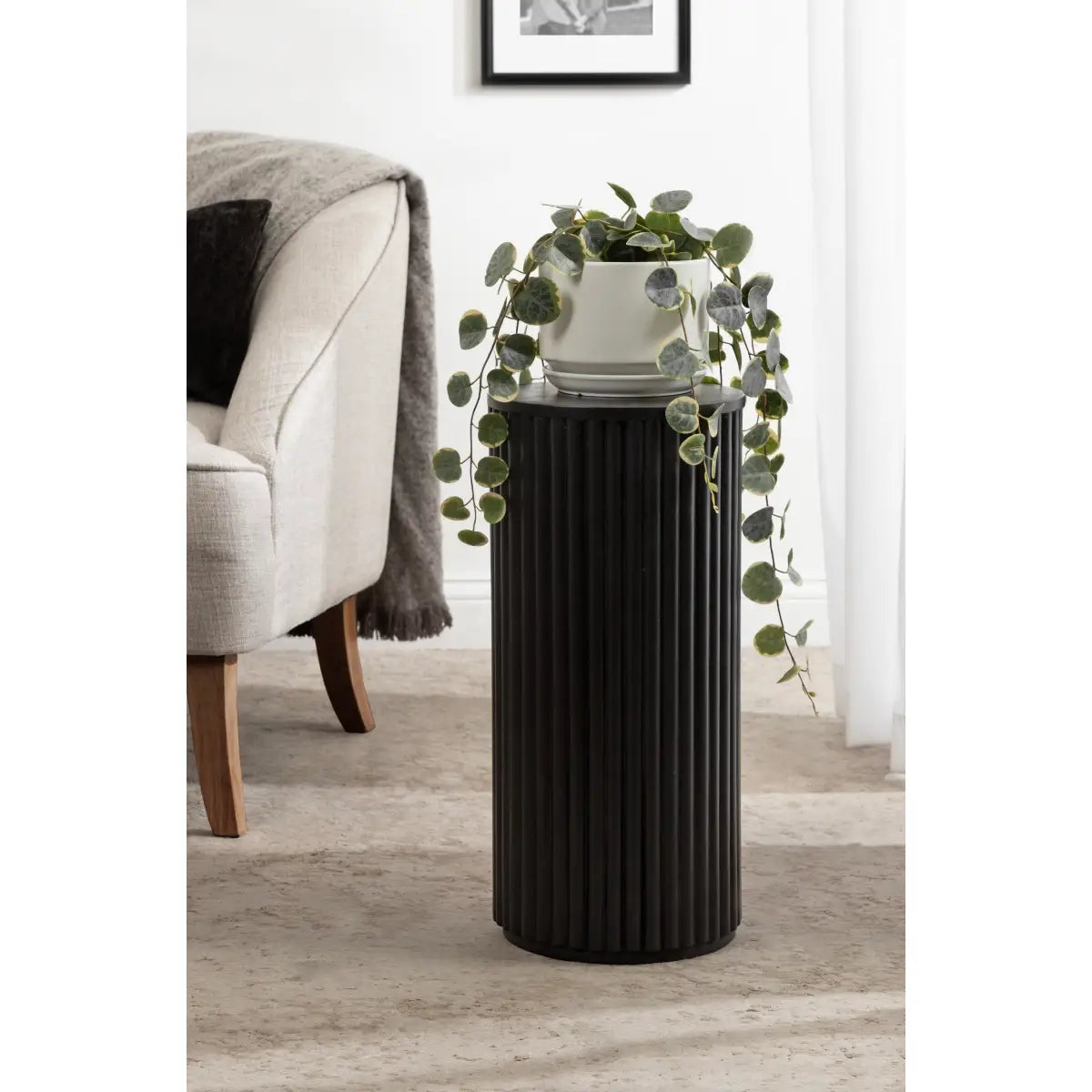 Reid Wood Pillar Side Table - kateandlaurel