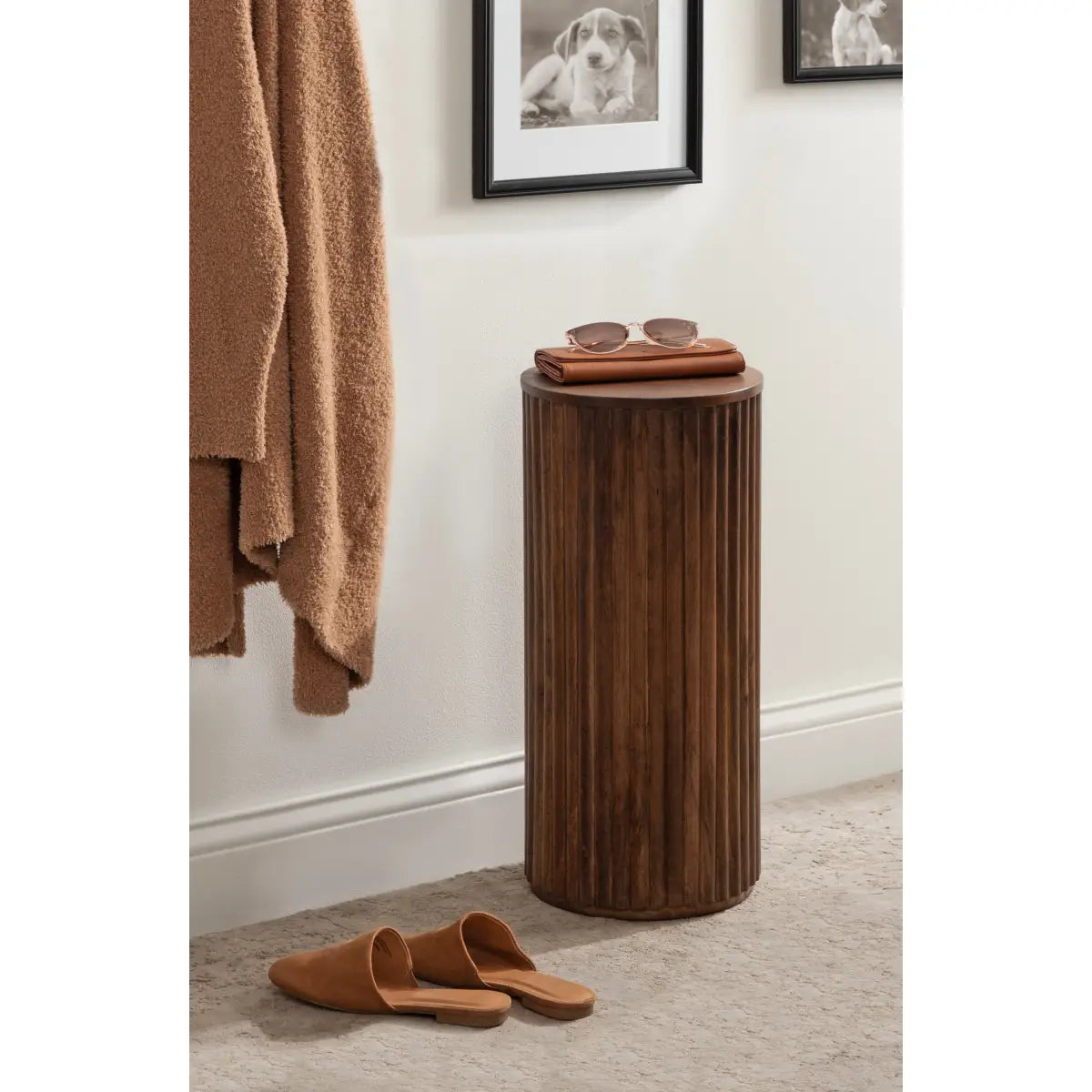 Reid Wood Pillar Side Table - kateandlaurel