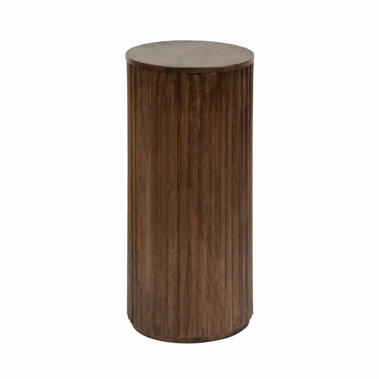 Reid Wood Pillar Side Table - kateandlaurel