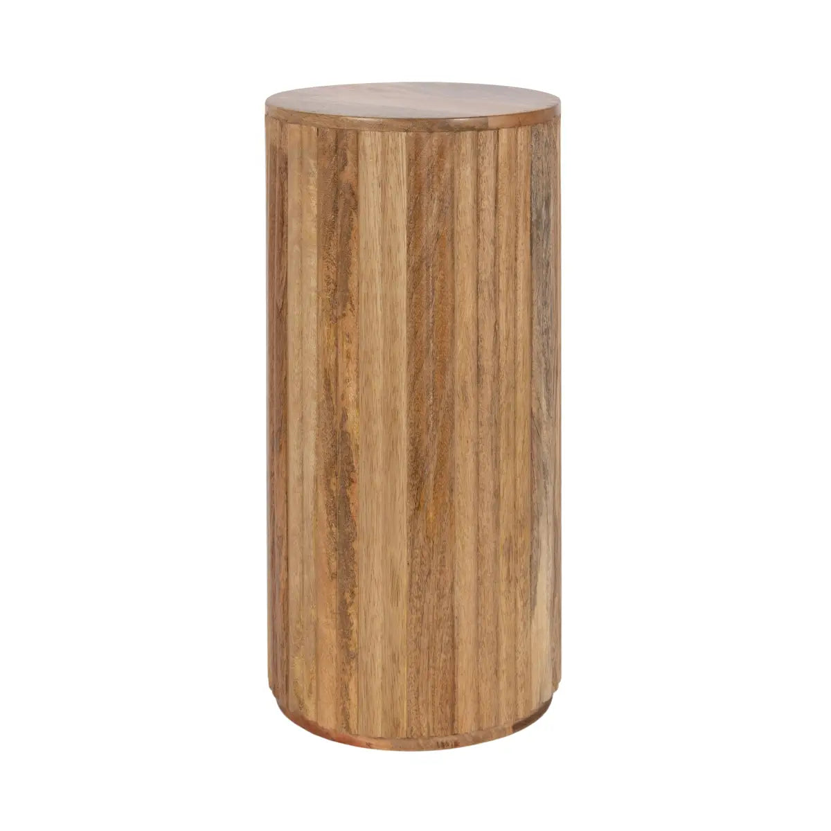 Reid Wood Pillar Side Table - Natural - kateandlaurel