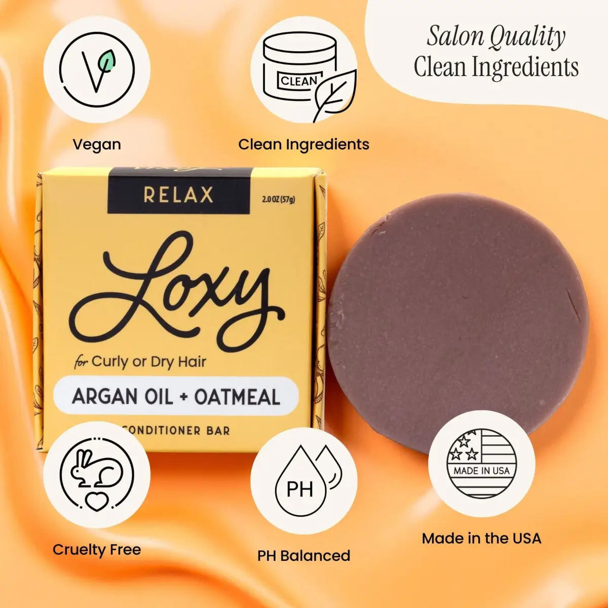 Conditioner Bar - RELAX for Dry or Curly Hair with Argan Oil - Loxy