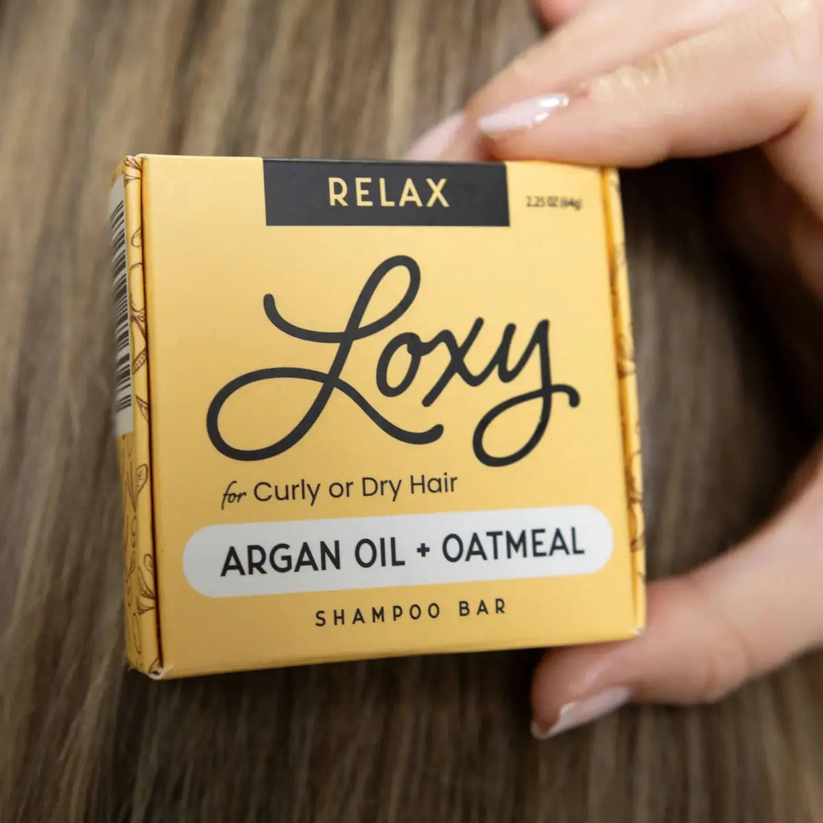 Shampoo Bar - Relax - Moisturizing for dry frizzy or curly hair - Argan Oil + Oatmeal - Loxy