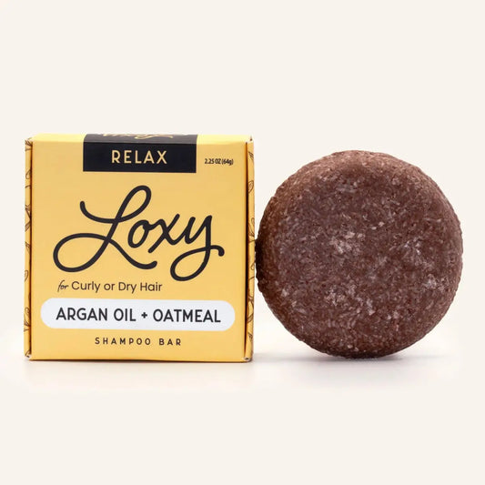 Shampoo Bar - Relax - Moisturizing for dry frizzy or curly hair - Argan Oil + Oatmeal - Loxy
