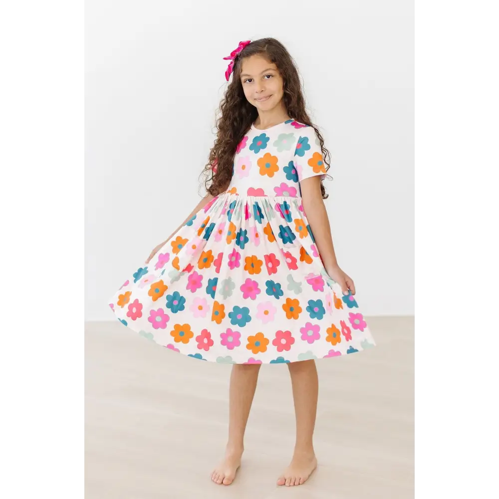 Retro Floral S/S Pocket Twirl Dress - Mila & Rose ®