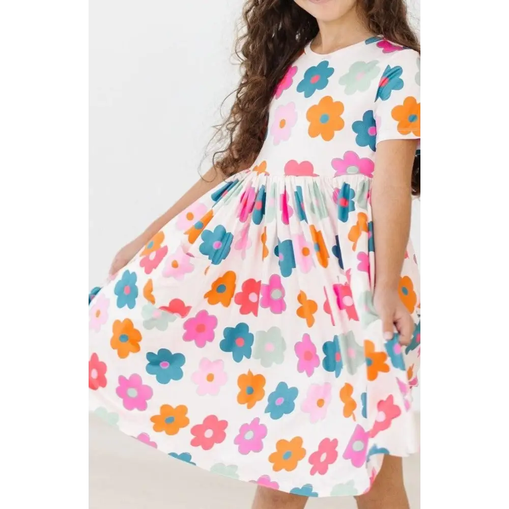 Retro Floral S/S Pocket Twirl Dress - Mila & Rose ®
