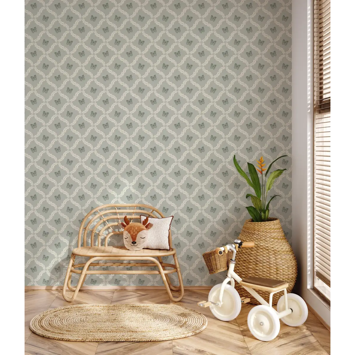 Reverie Wallpaper - Butterflies in Diamonds - by Fede Volpato - Loomwell Home Goods