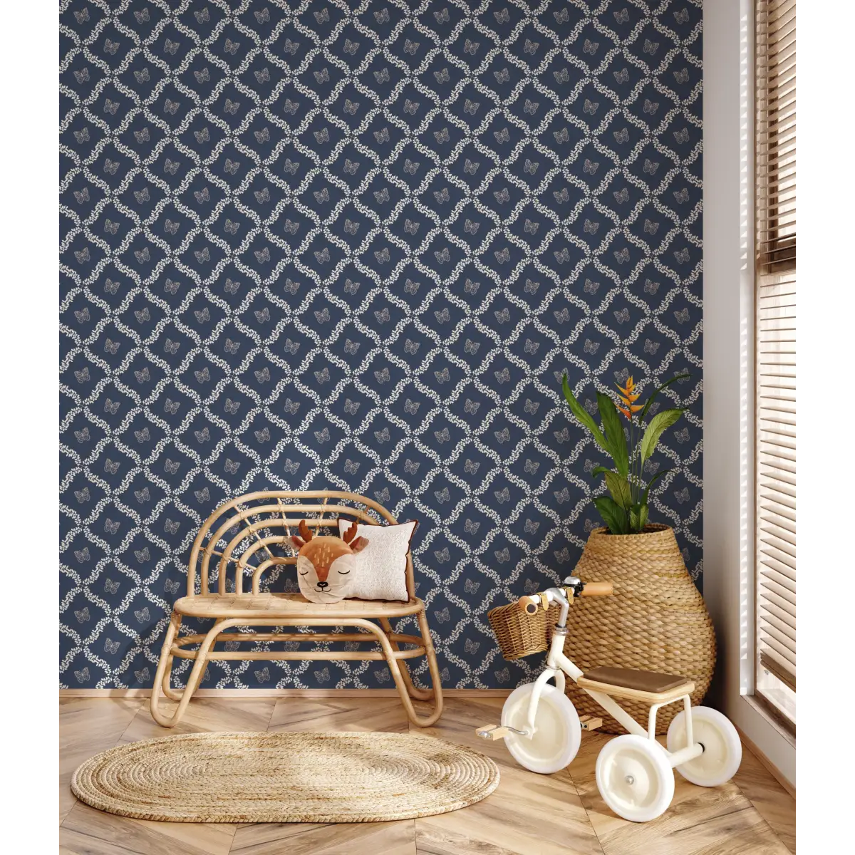 Reverie Wallpaper - Butterflies in Diamonds - by Fede Volpato - Loomwell Home Goods