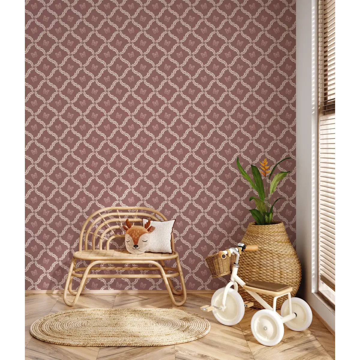 Reverie Wallpaper - Butterflies in Diamonds - by Fede Volpato - Loomwell Home Goods