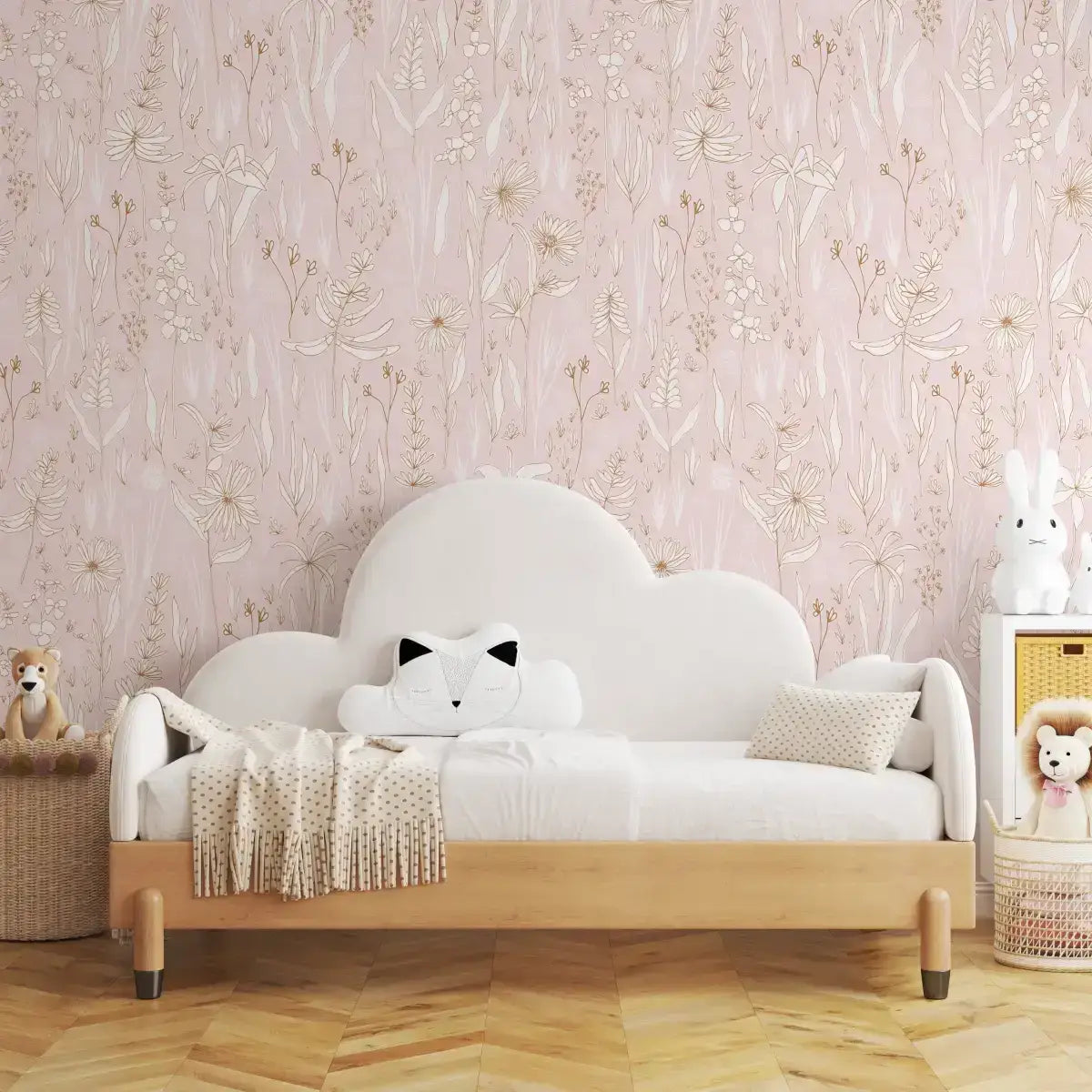 Rey Wallpaper - Pastel Wildflowers - by Antonela Fulir - Loomwell Home Goods