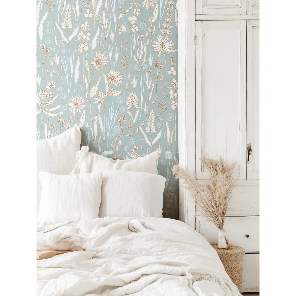Rey Wallpaper - Pastel Wildflowers - by Antonela Fulir - Loomwell Home Goods