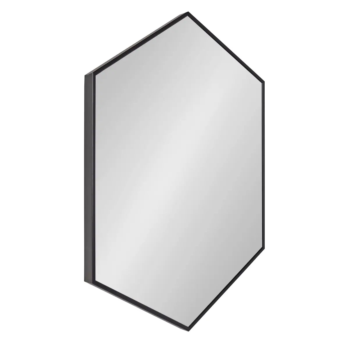 Rhodes Framed Hexagon Wall Mirror - Black / 22x31 - kateandlaurel