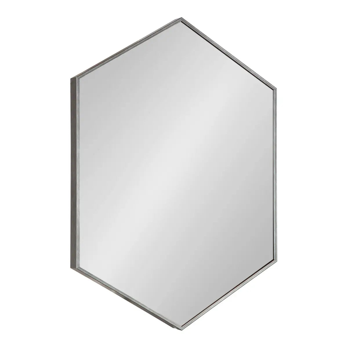Rhodes Framed Hexagon Wall Mirror - Dark Silver / 22x31 - kateandlaurel