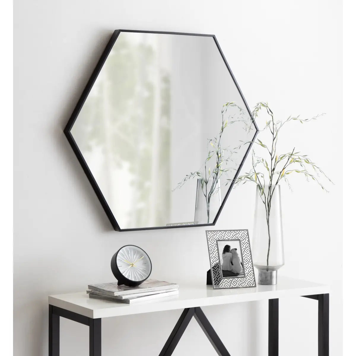 Rhodes Framed Hexagon Wall Mirror - kateandlaurel