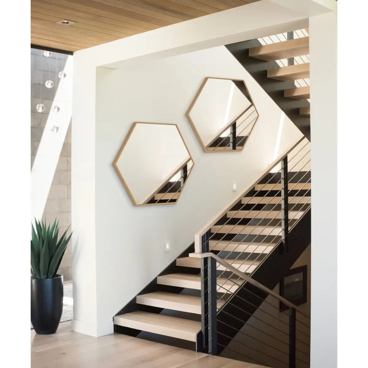 Rhodes Framed Hexagon Wall Mirror - kateandlaurel