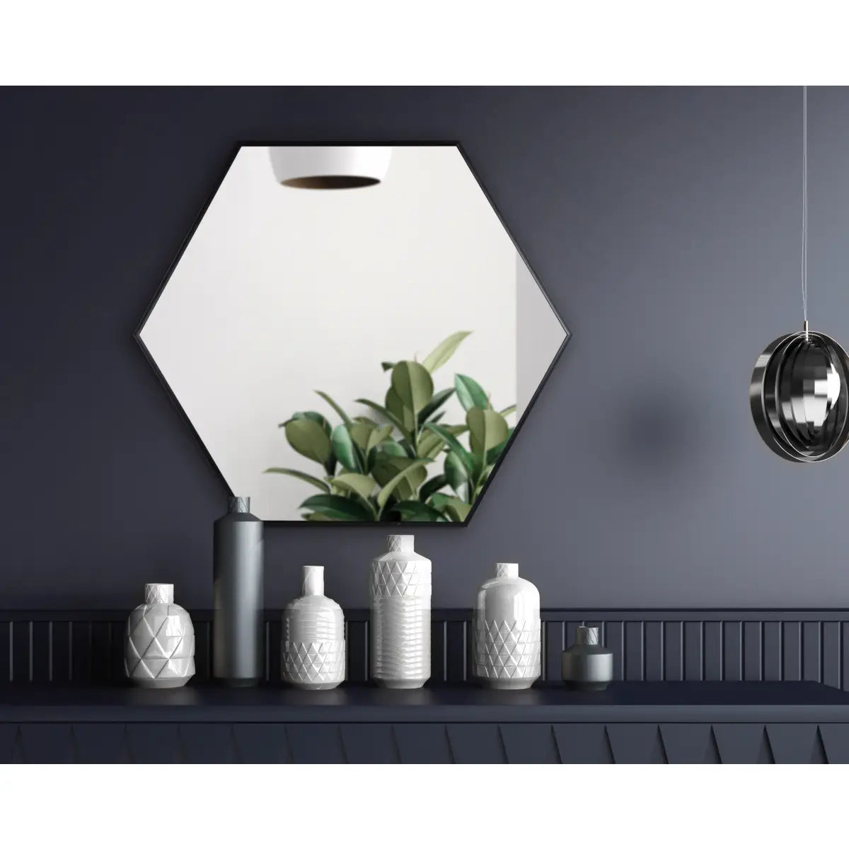 Rhodes Framed Hexagon Wall Mirror - kateandlaurel
