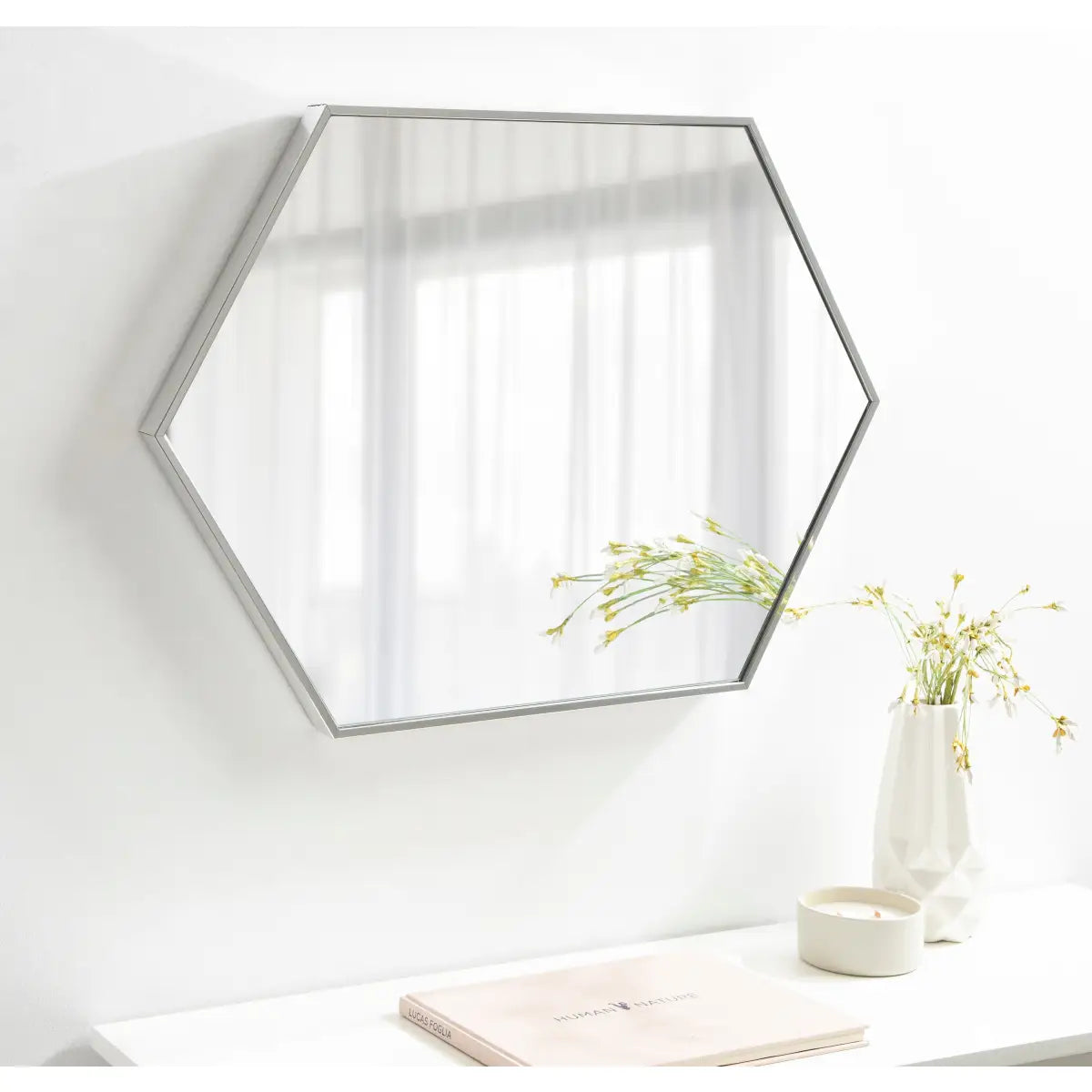 Rhodes Framed Hexagon Wall Mirror - kateandlaurel