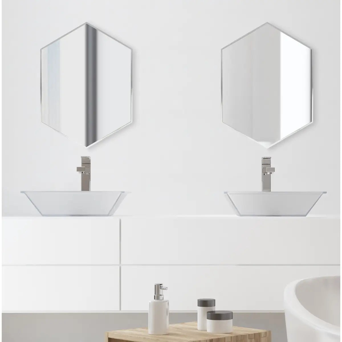 Rhodes Framed Hexagon Wall Mirror - kateandlaurel