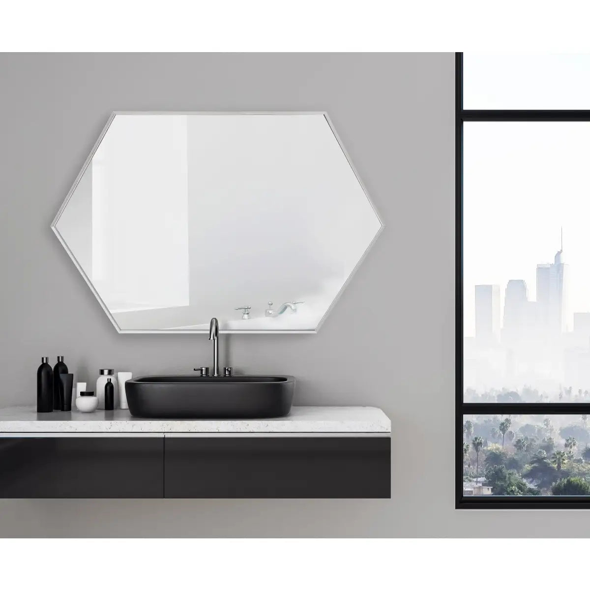 Rhodes Framed Hexagon Wall Mirror - kateandlaurel