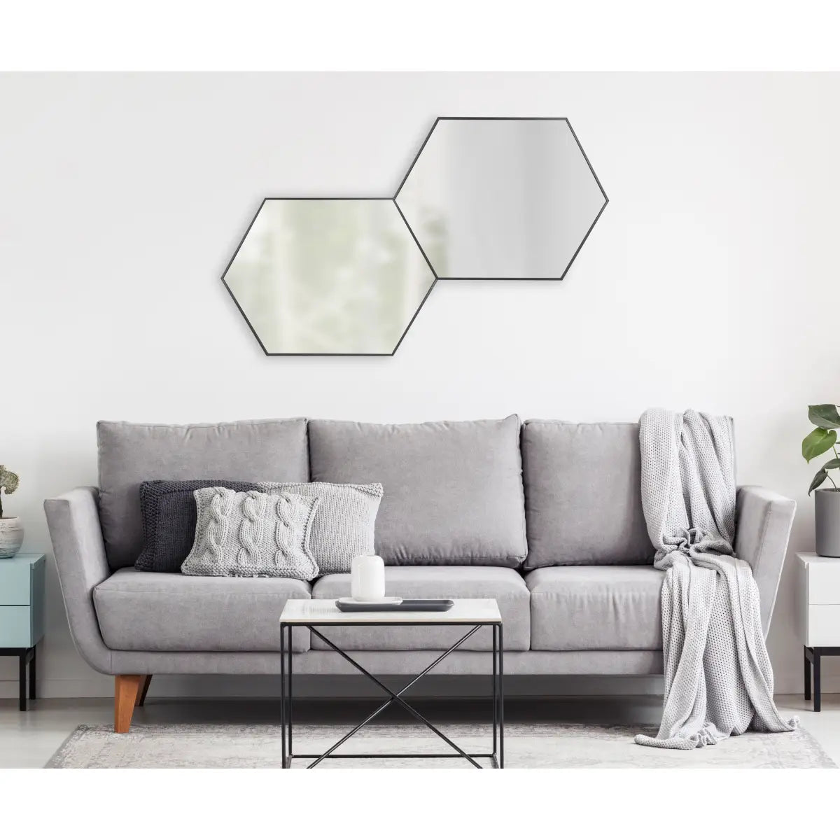 Rhodes Framed Hexagon Wall Mirror - kateandlaurel