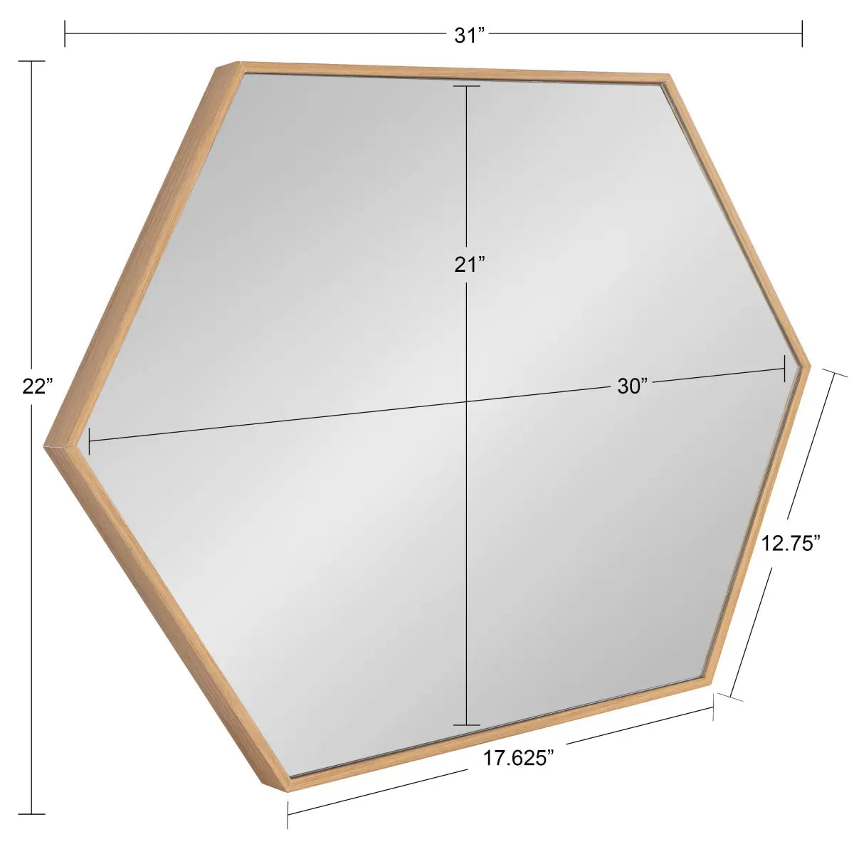 Rhodes Framed Hexagon Wall Mirror - kateandlaurel