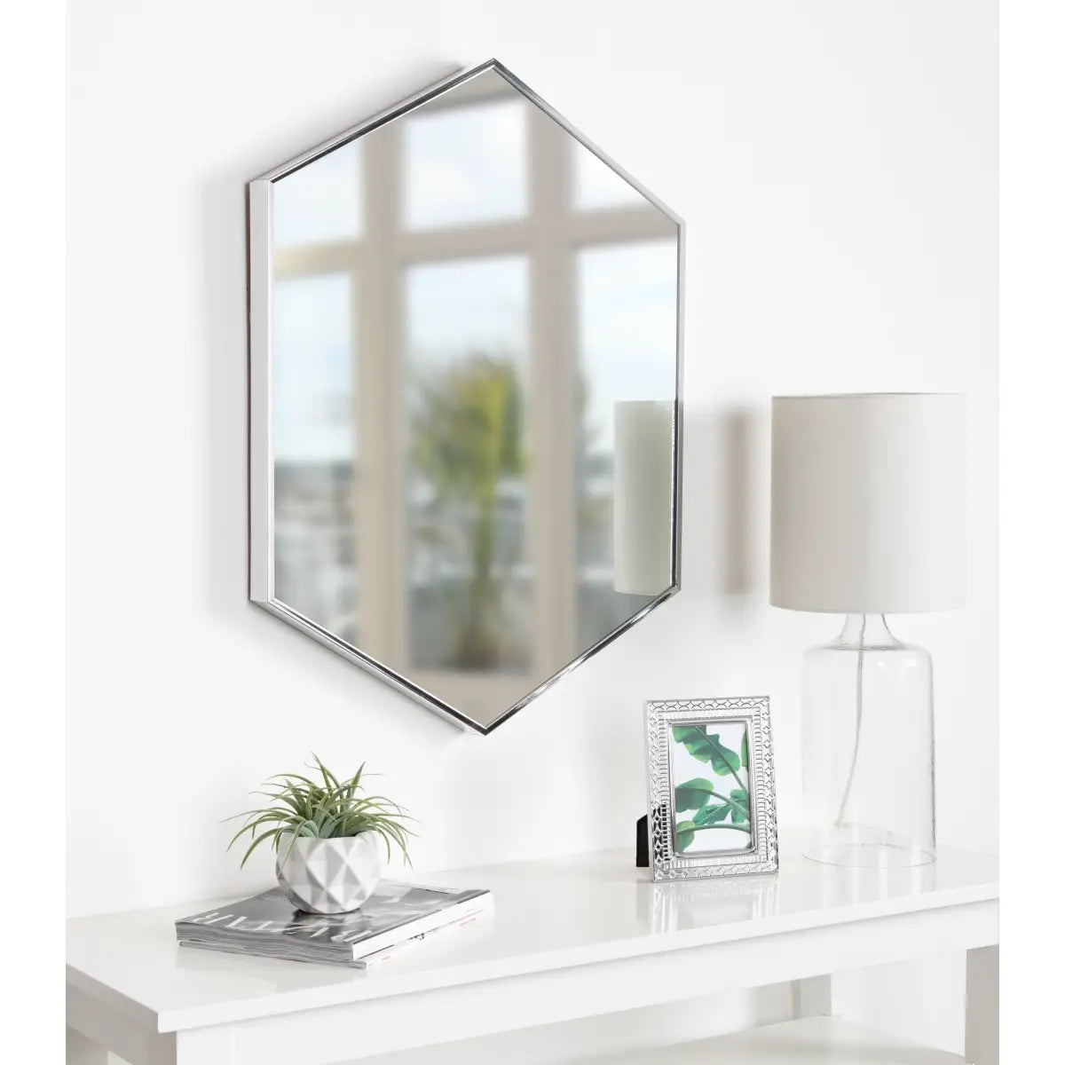 Rhodes Framed Hexagon Wall Mirror - kateandlaurel