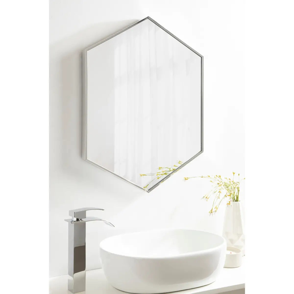 Rhodes Framed Hexagon Wall Mirror - kateandlaurel