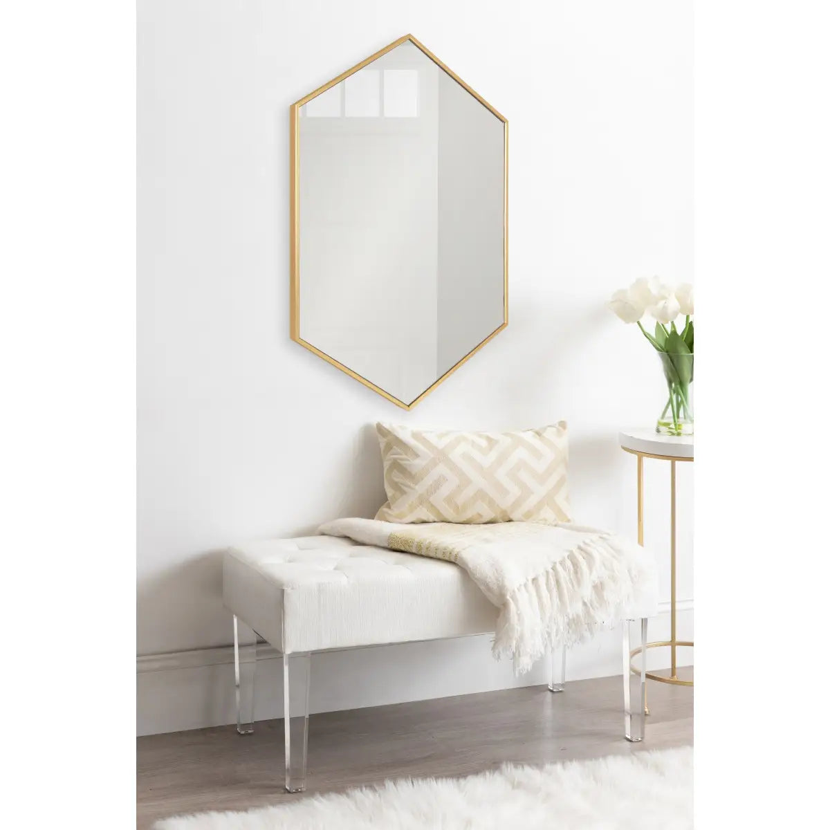 Rhodes Framed Hexagon Wall Mirror - kateandlaurel