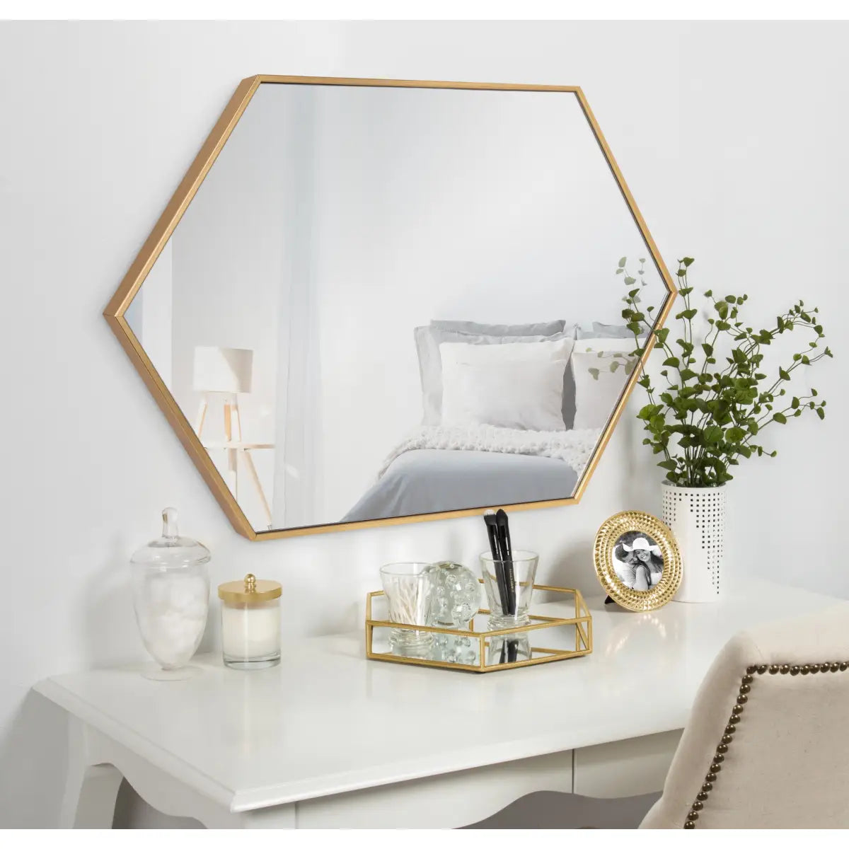 Rhodes Framed Hexagon Wall Mirror - kateandlaurel