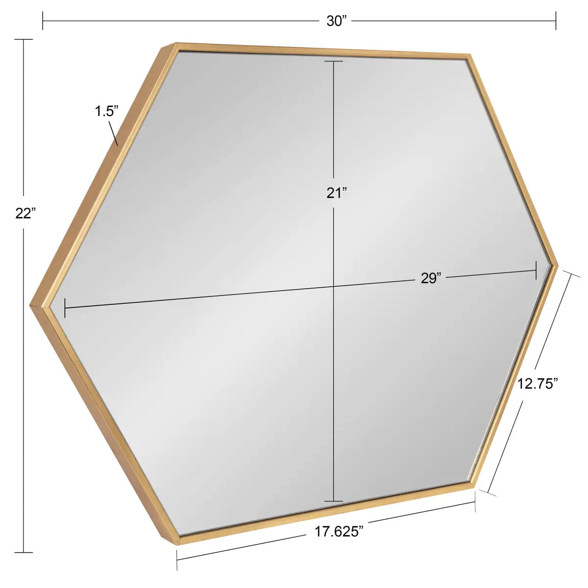 Rhodes Framed Hexagon Wall Mirror - kateandlaurel