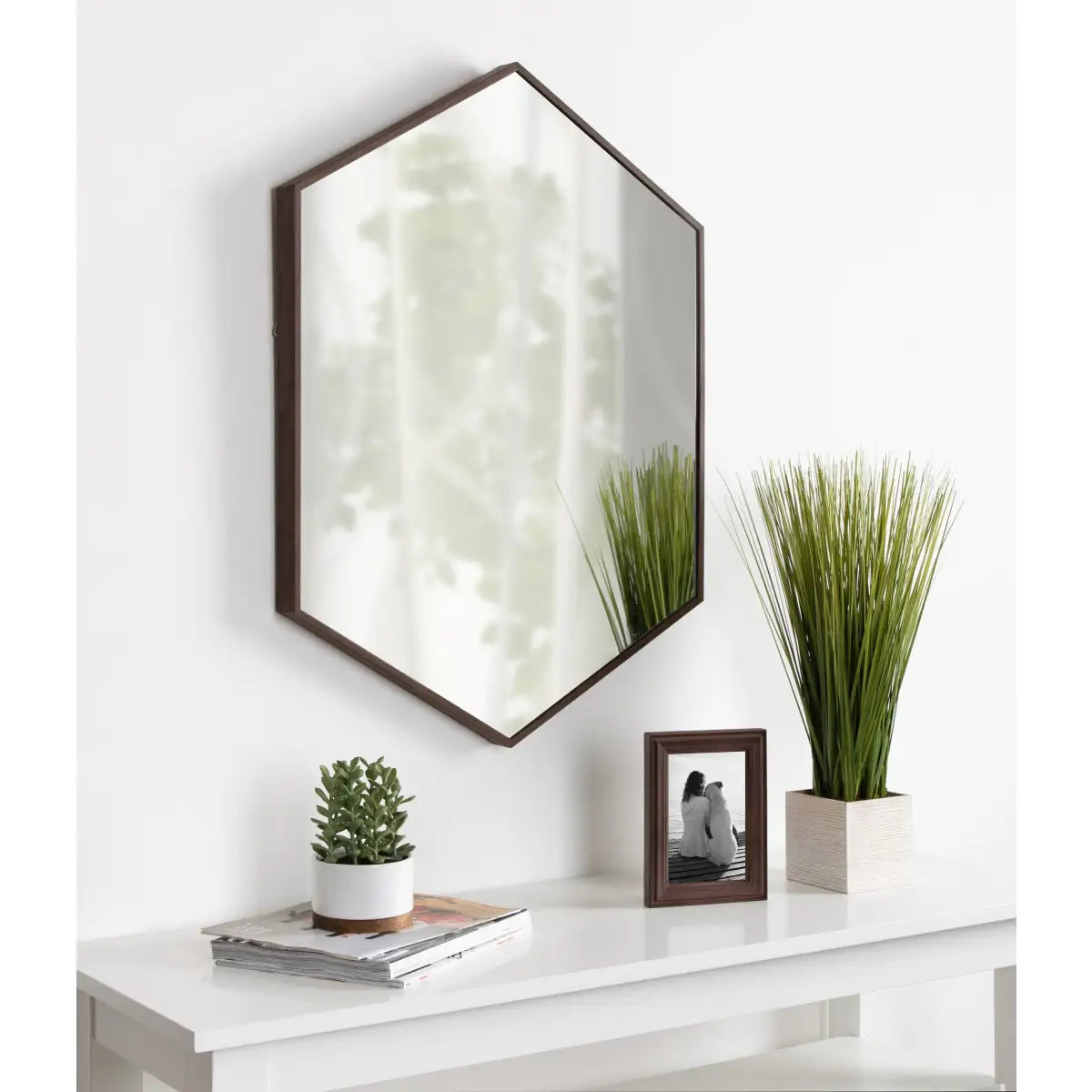 Rhodes Framed Hexagon Wall Mirror - kateandlaurel