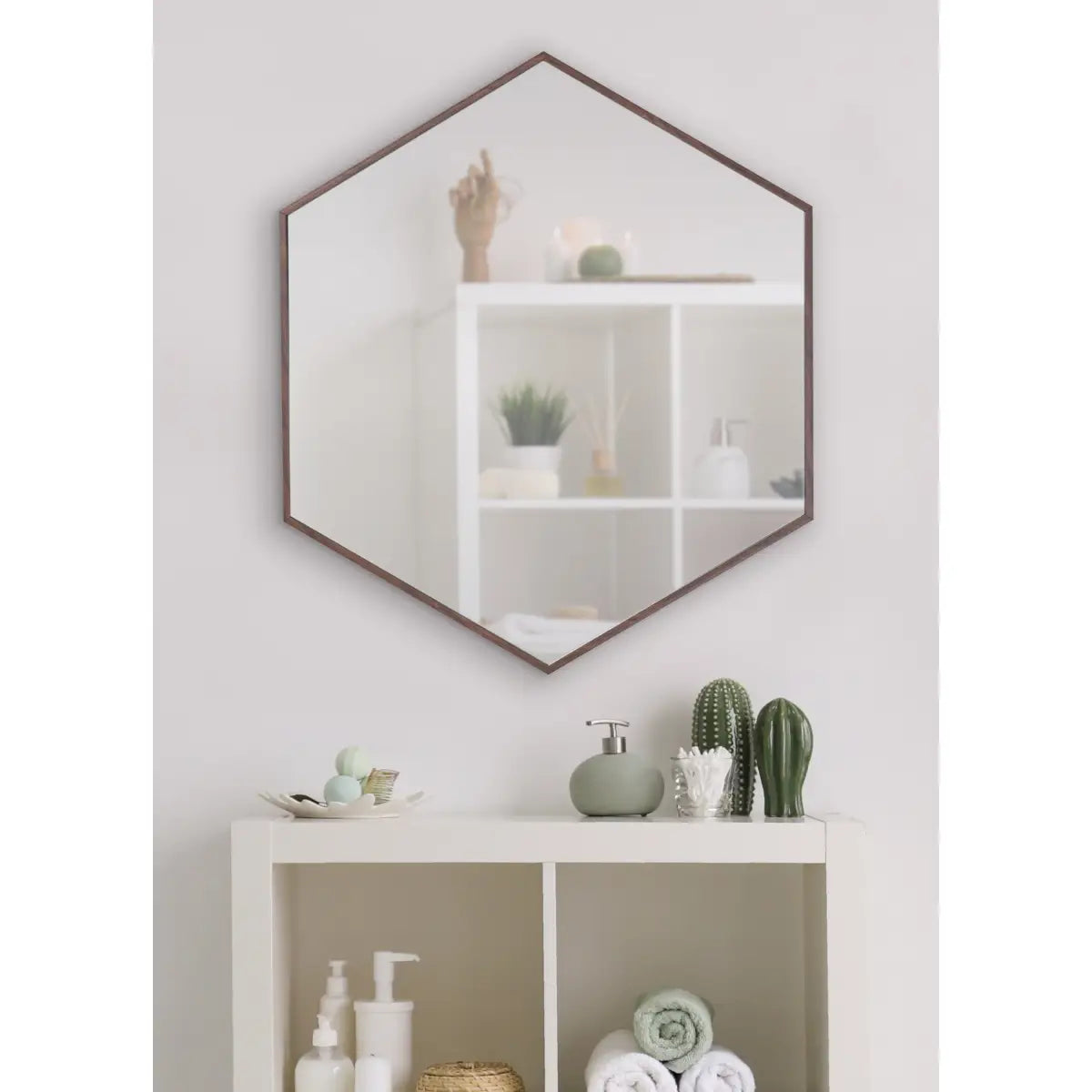 Rhodes Framed Hexagon Wall Mirror - kateandlaurel
