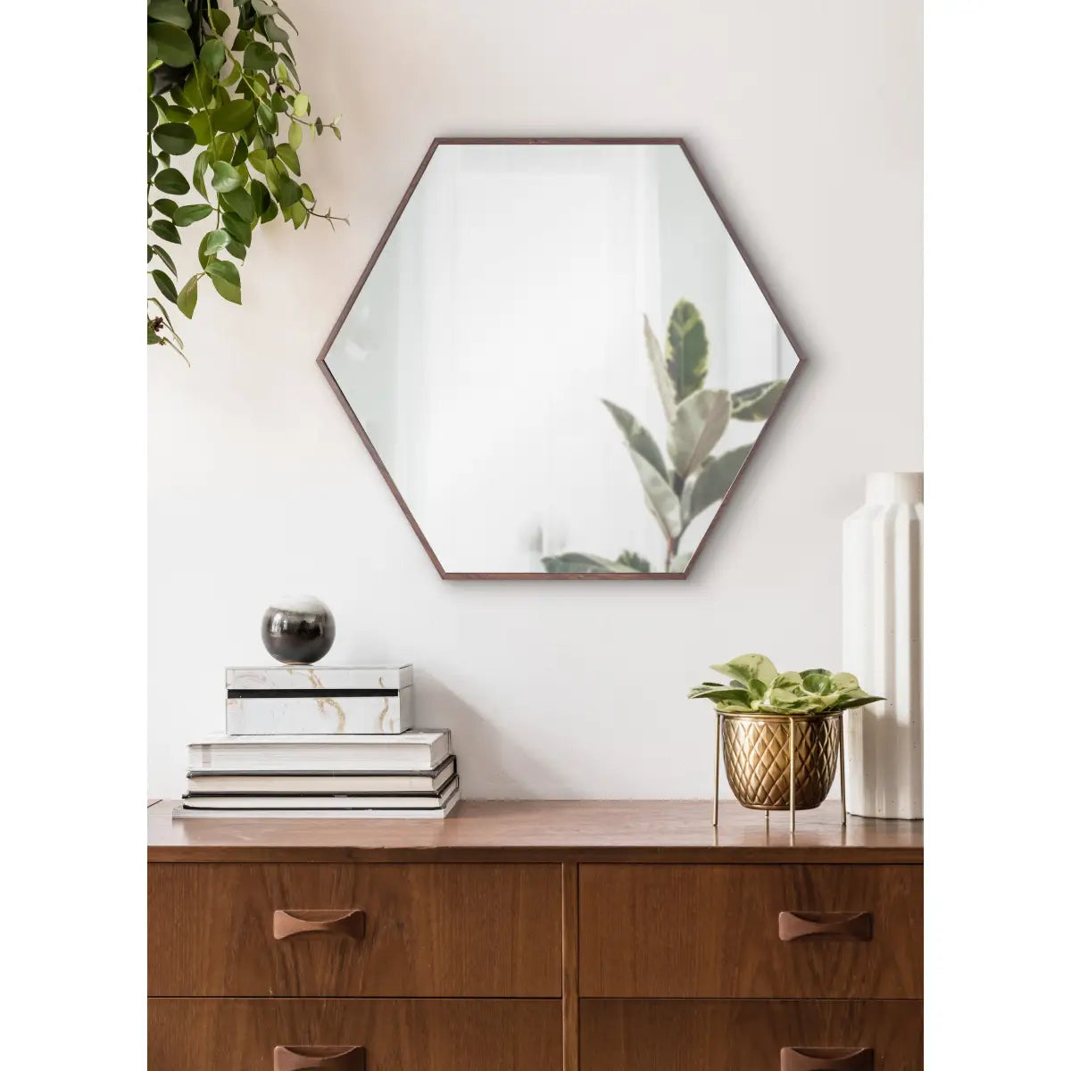 Rhodes Framed Hexagon Wall Mirror - kateandlaurel