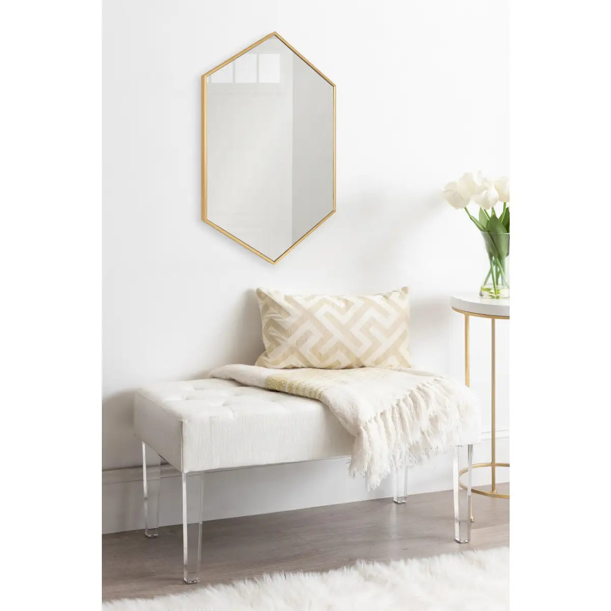 Rhodes Framed Hexagon Wall Mirror - kateandlaurel