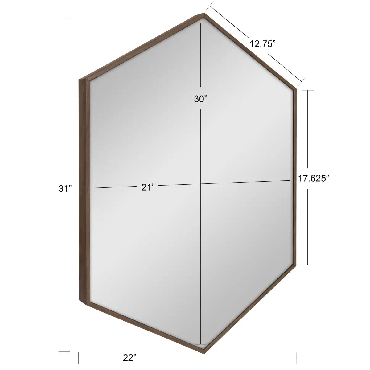 Rhodes Framed Hexagon Wall Mirror - kateandlaurel