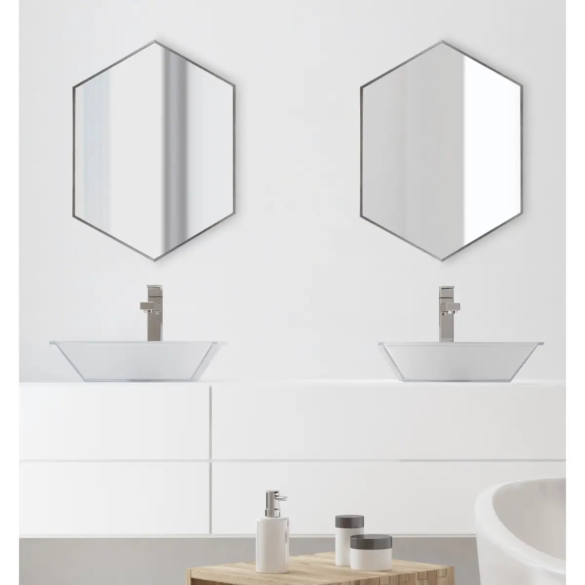 Rhodes Framed Hexagon Wall Mirror - kateandlaurel