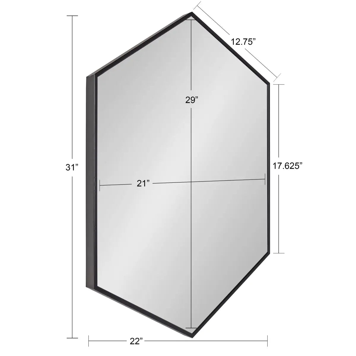 Rhodes Framed Hexagon Wall Mirror - kateandlaurel