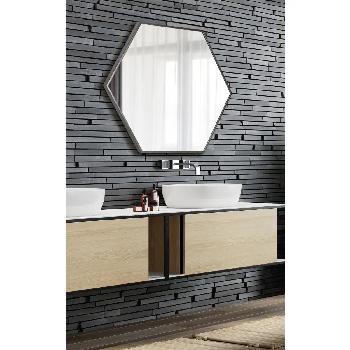 Rhodes Framed Hexagon Wall Mirror - kateandlaurel