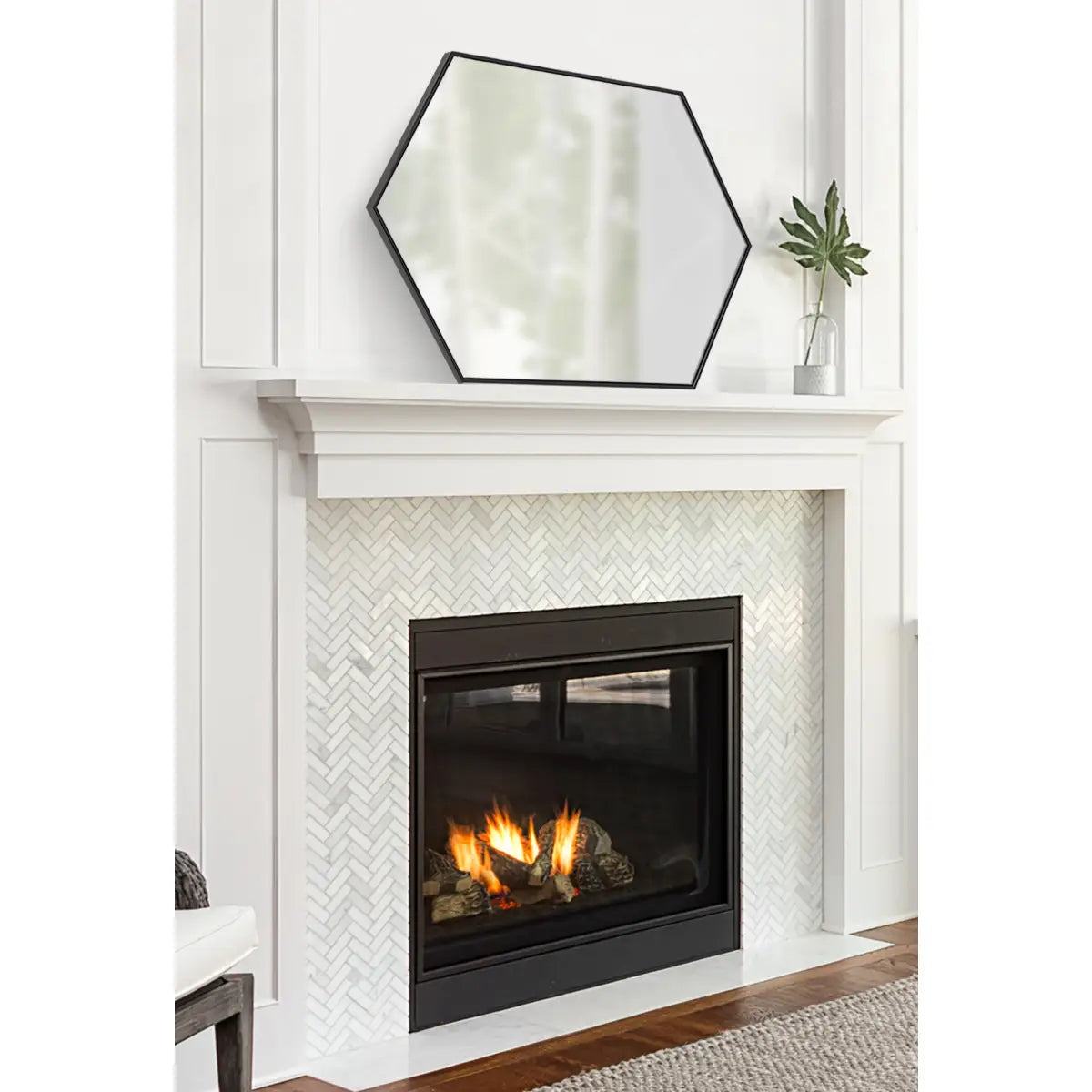 Rhodes Framed Hexagon Wall Mirror - kateandlaurel