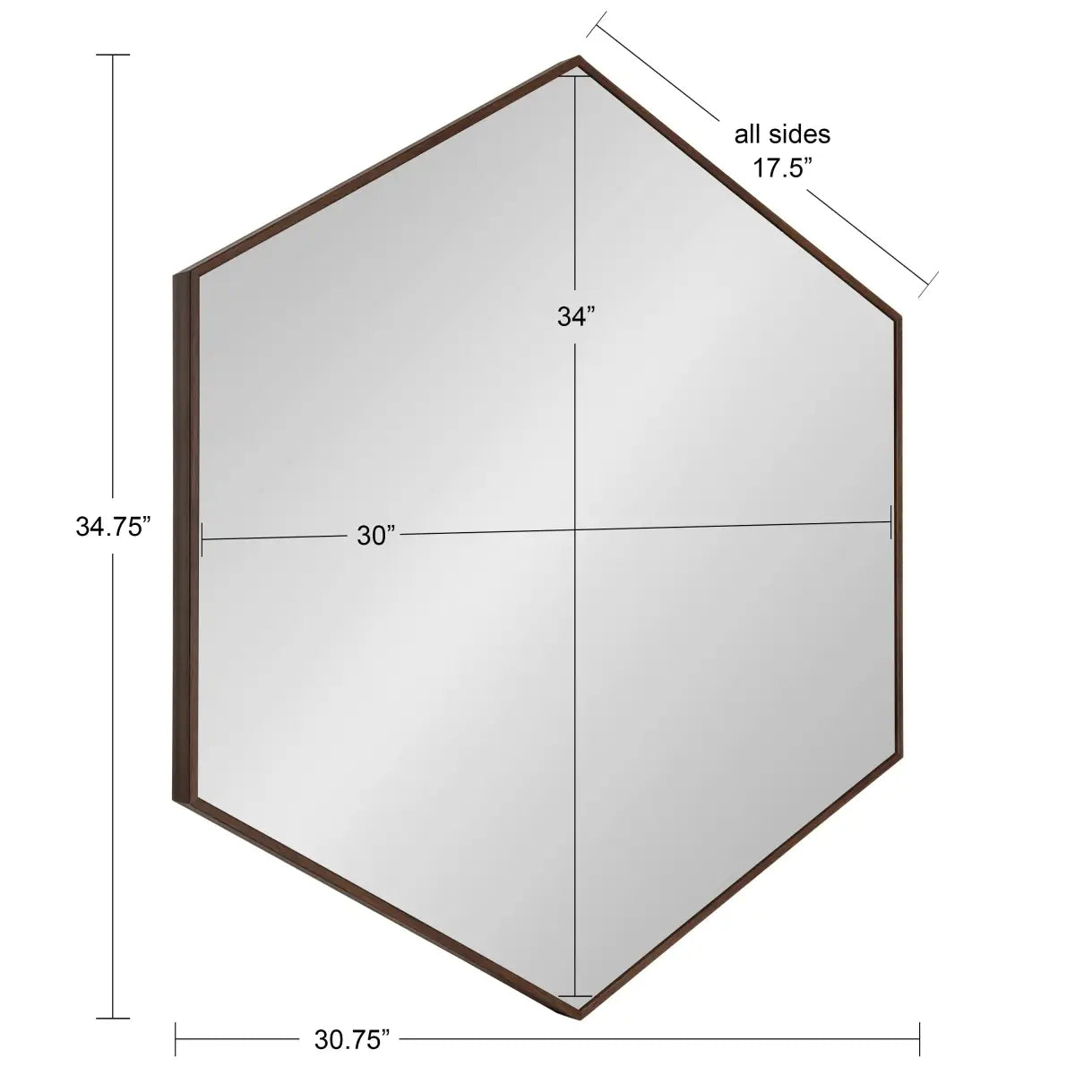 Rhodes Framed Hexagon Wall Mirror - kateandlaurel