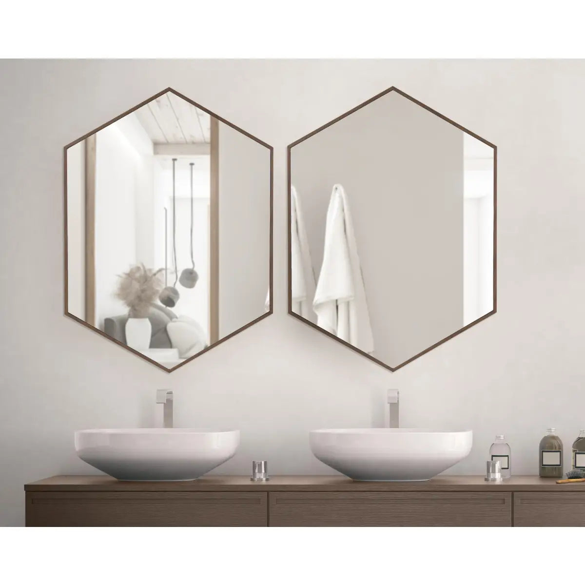 Rhodes Framed Hexagon Wall Mirror - kateandlaurel