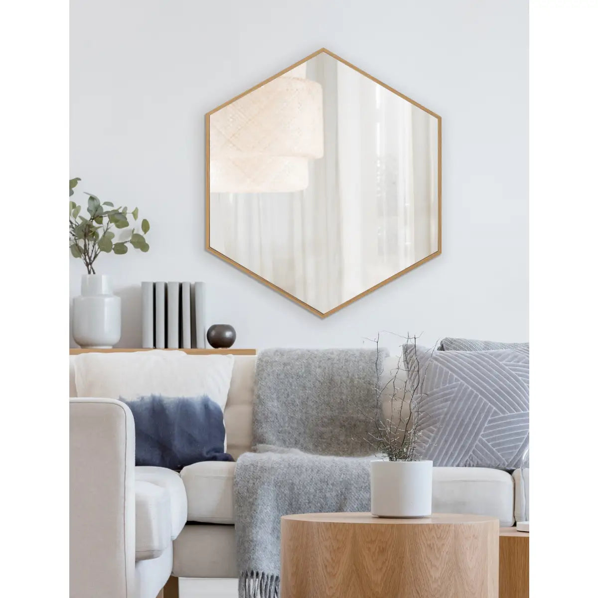 Rhodes Framed Hexagon Wall Mirror - kateandlaurel