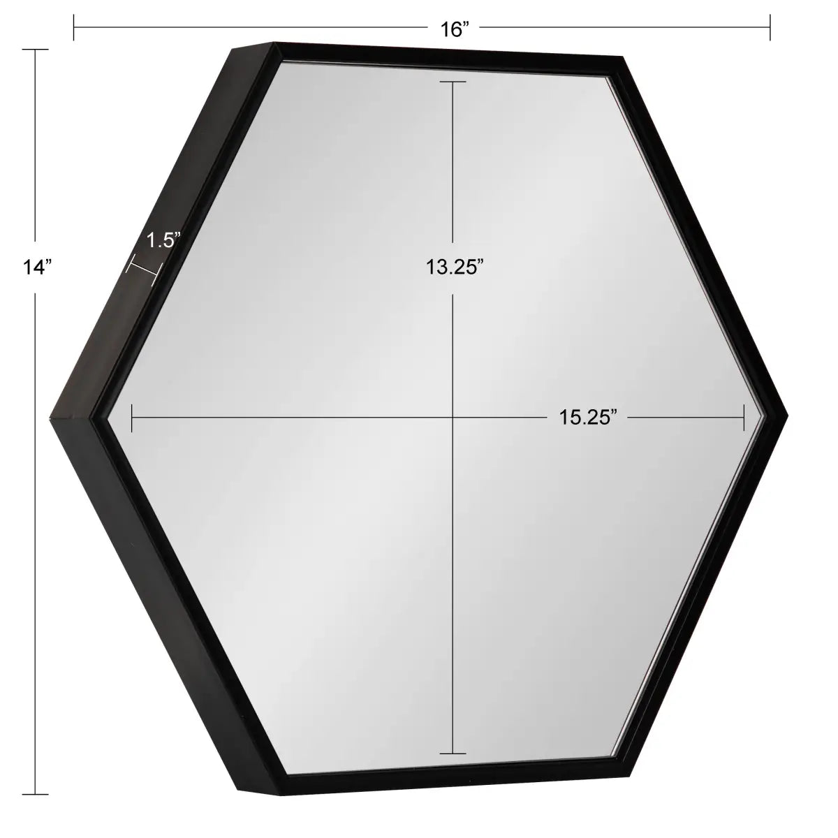 Rhodes Framed Hexagon Wall Mirrors - Set of 3 - Black - kateandlaurel