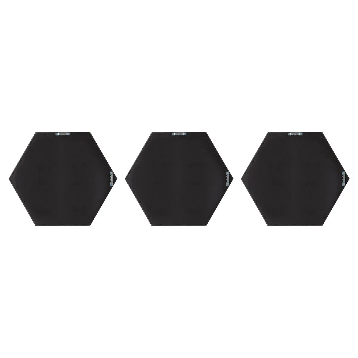 Rhodes Framed Hexagon Wall Mirrors - Set of 3 - Black - kateandlaurel
