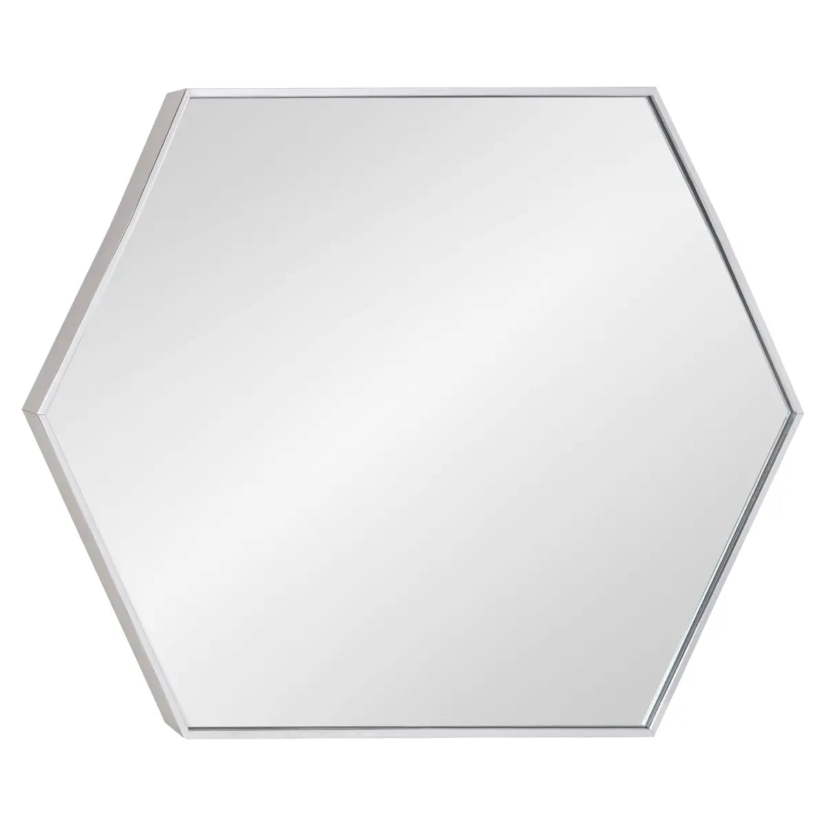 Rhodes Framed Hexagon Wall Mirror - Silver / 24x36 - kateandlaurel