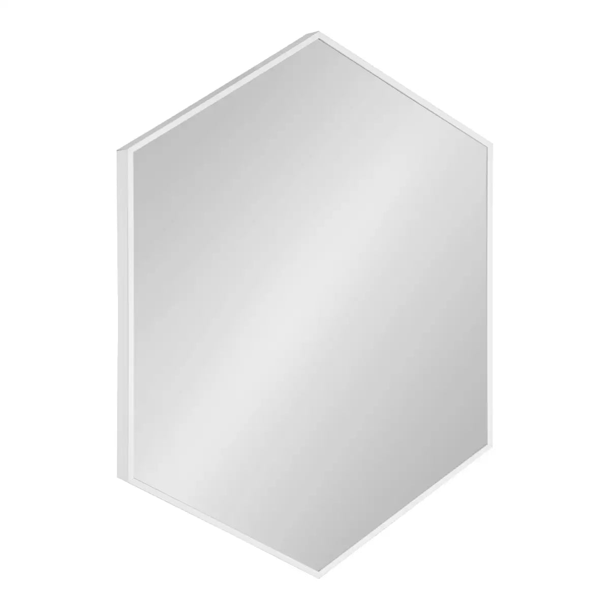 Rhodes Framed Hexagon Wall Mirror - White / 22x31 - kateandlaurel