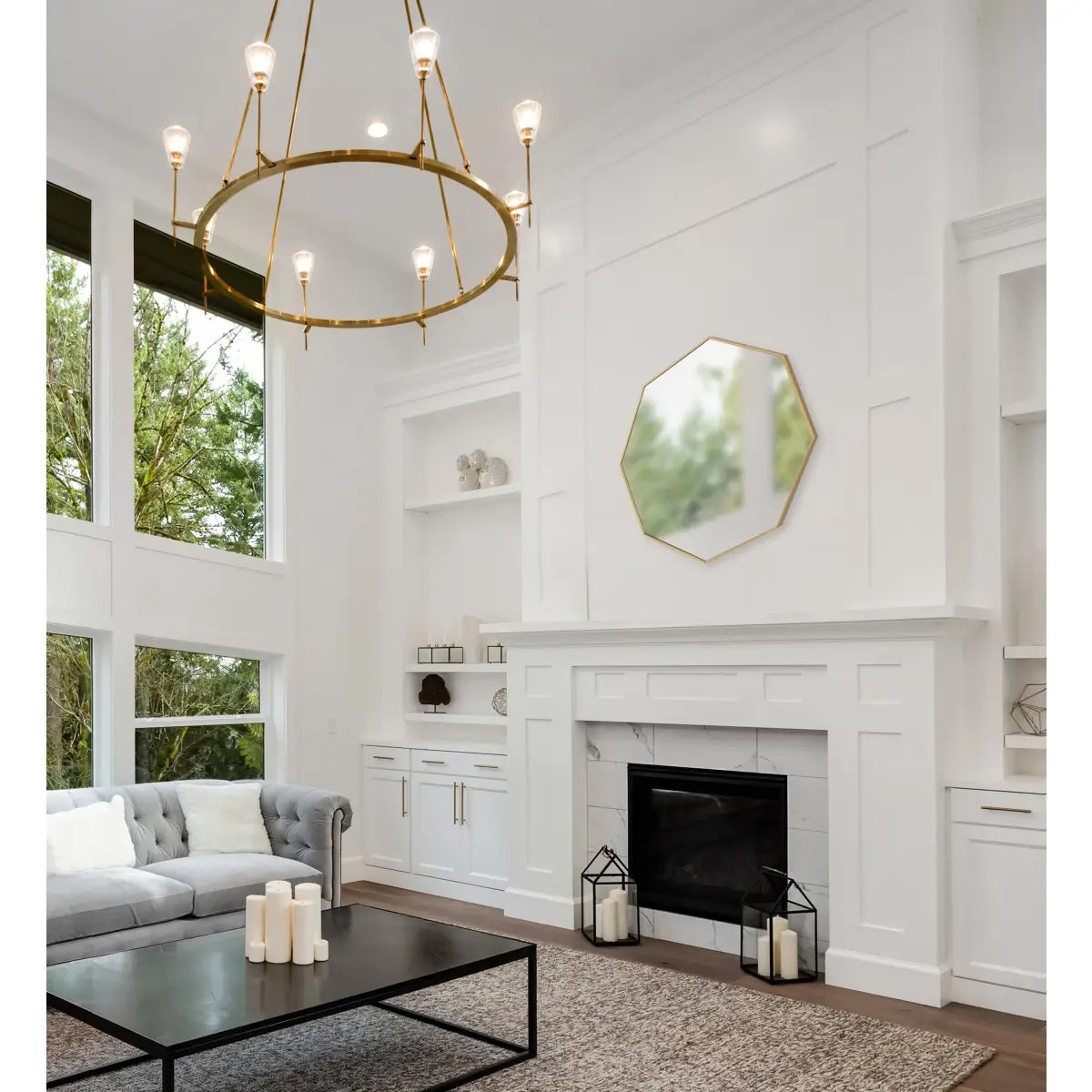 Rhodes Modern Octagon Mirror - kateandlaurel