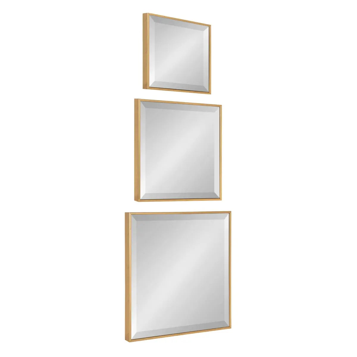 Rhodes Modern Square Mirrors - Set of 3 - Gold / 3 Piece - kateandlaurel